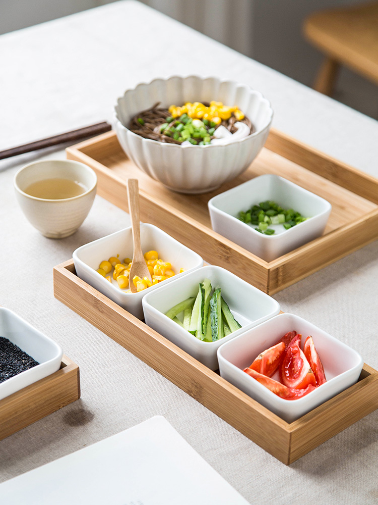 Modern Japanese housewife compote ceramic bamboo tray candy seeds' lads' Mags' including nuts, dried fruit snacks in the living room, receive a case