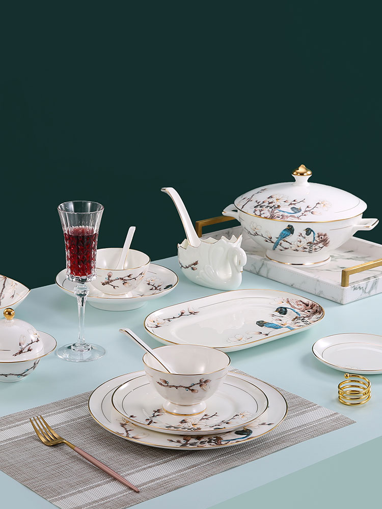 New head jingdezhen 56 ipads China tableware suit housewarming wedding gift chopsticks as ceramic Chinese dishes