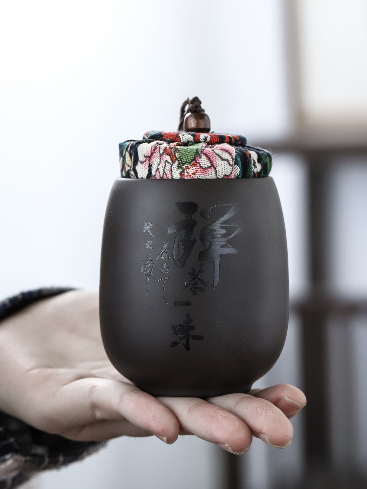 Three thousand small household ceramic tea violet arenaceous caddy fixings storage tanks seal box of pu - erh tea can be customized