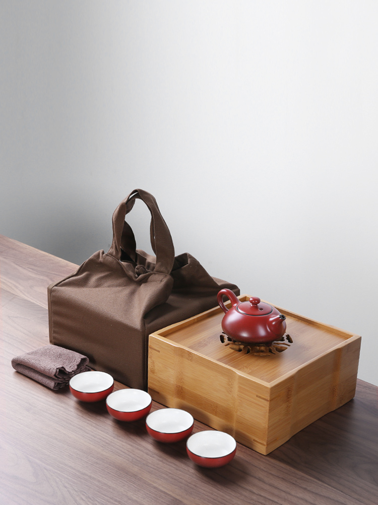 Three thousand tea ceramic teapot teacup suits for bamboo tea tray of a complete set of portable travel tea set of dry terms