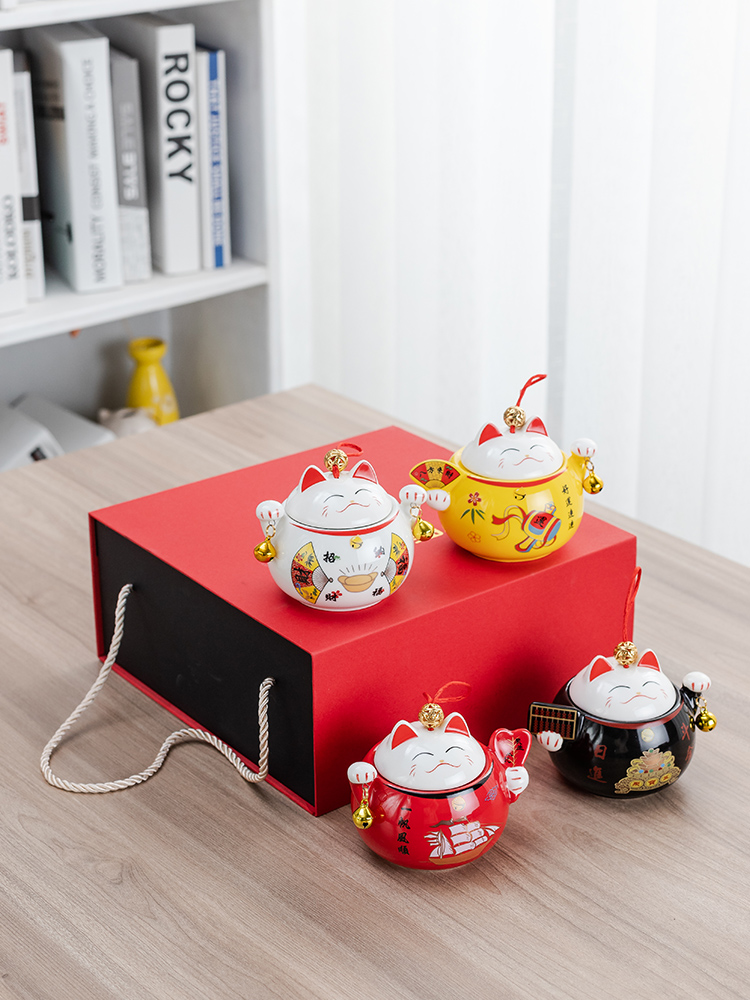 Travel home furnishing articles ceramics caddy fixings portable mini storage sealed as cans plutus cat furnishing articles, small home