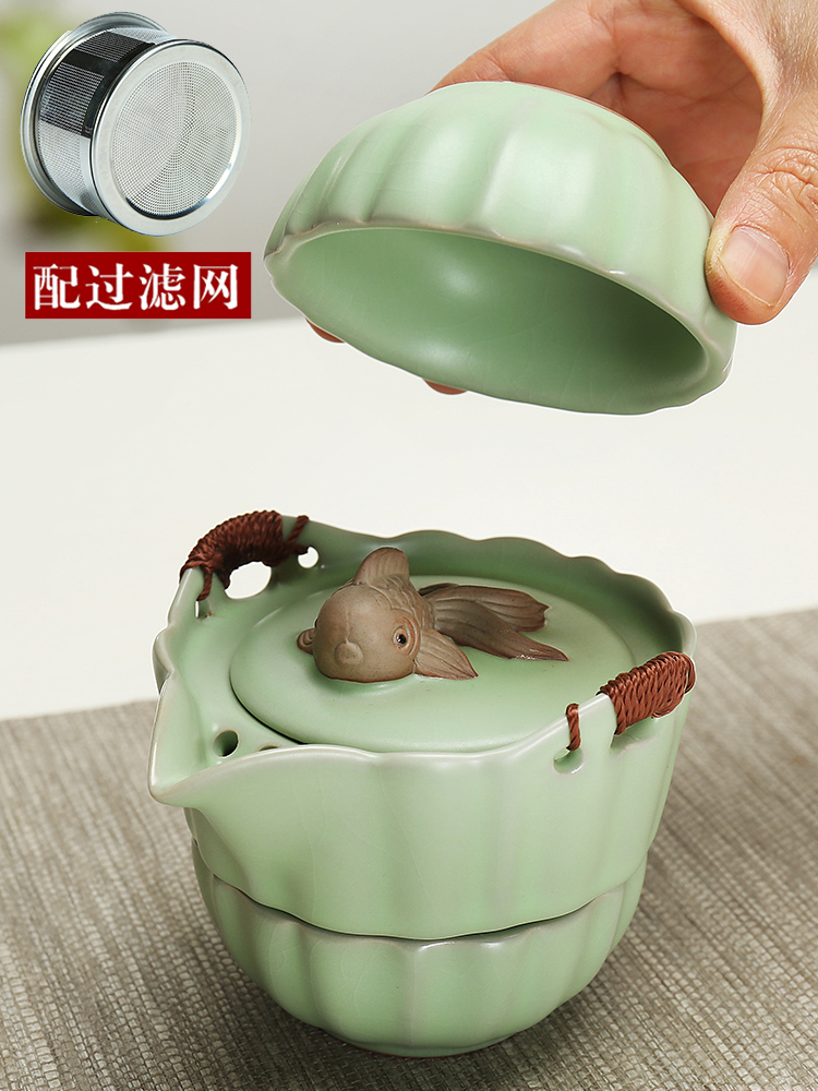 Dragon invertors crack cup simple portable travel tea set a pot of the 122 cup simple your up ceramic teapot