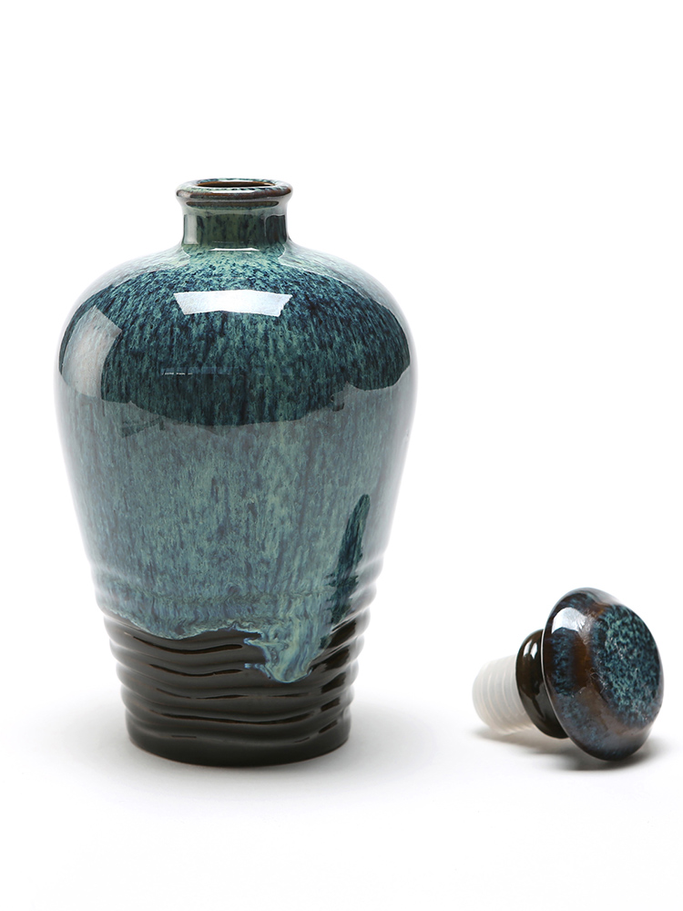 Ancient garden yixing ceramic 1 catty outfit earthenware jar household hoard of sealing the wine bottle bottles with ceramic cover