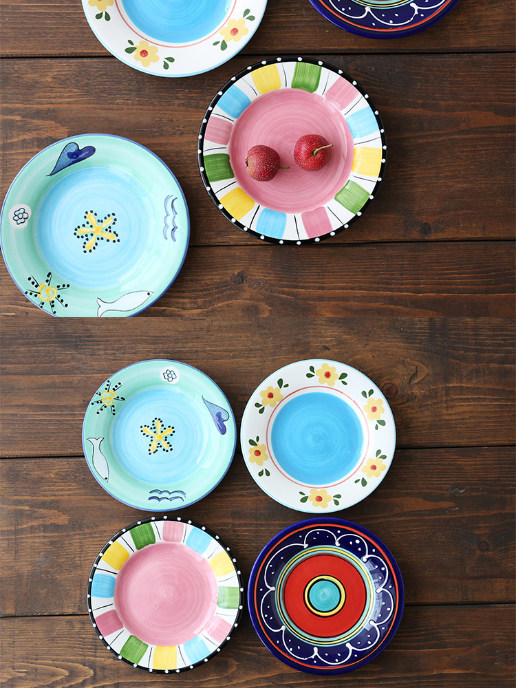The Under glaze color porcelain tableware tea heart plate 6 inches to spit the ipads plate delicate hand made the home side dishes