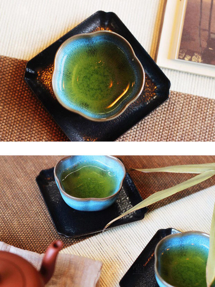 Ancient garden ceramics thin glass cherry name plum blossom put lotus Japanese pottery small teacup built red glaze, the single cup sample tea cup