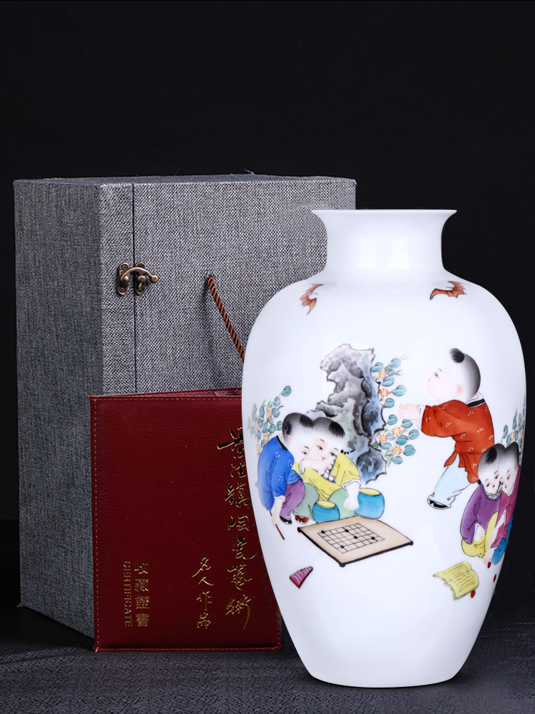 Jingdezhen ceramic vases, flower arranging hand - made pastel enjoy sitting room place of new Chinese style household ornaments