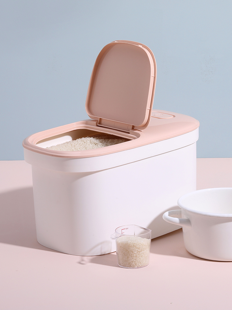 Porcelain color beautiful kitchen household ricer box 20 jins to seal insect with thick plastic storage barrel moisture meter box 10 kg