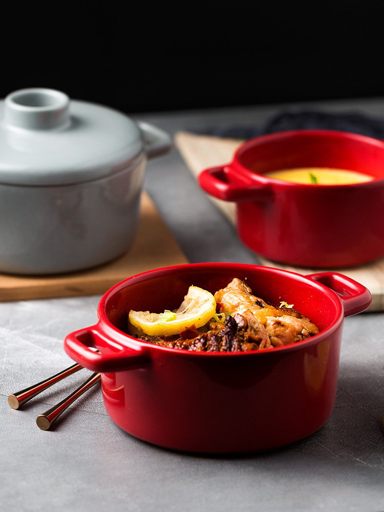 Porcelain color beauty creative ceramic bowl with cover small home baking bake bowl dessert cup with cover ears stew soup bowl bowl of bird 's nest