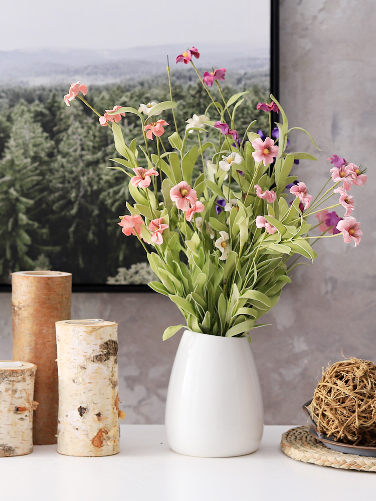 Nordic all over the sky star white household ceramic vase flowers, dried flowers, European contracted flower arrangement sitting room adornment is placed