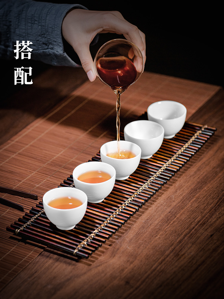 Bamboo a pot of old coal mat Bamboo raft checking Bamboo cane tray tea tea accessories tea mat mat iron pot saucer