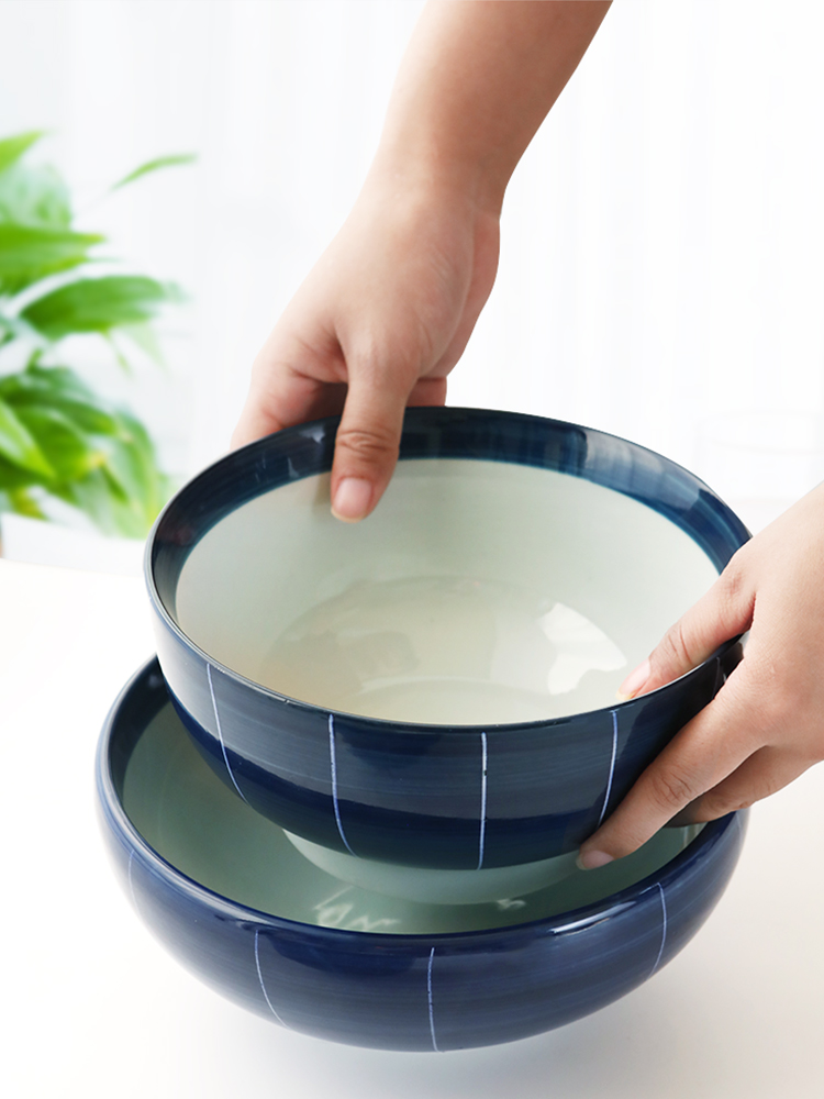 Three points 8 inch rainbow such always pull rainbow such to use Japanese ceramic tableware soup bowl individual household ltd. big bowl mercifully rainbow such use