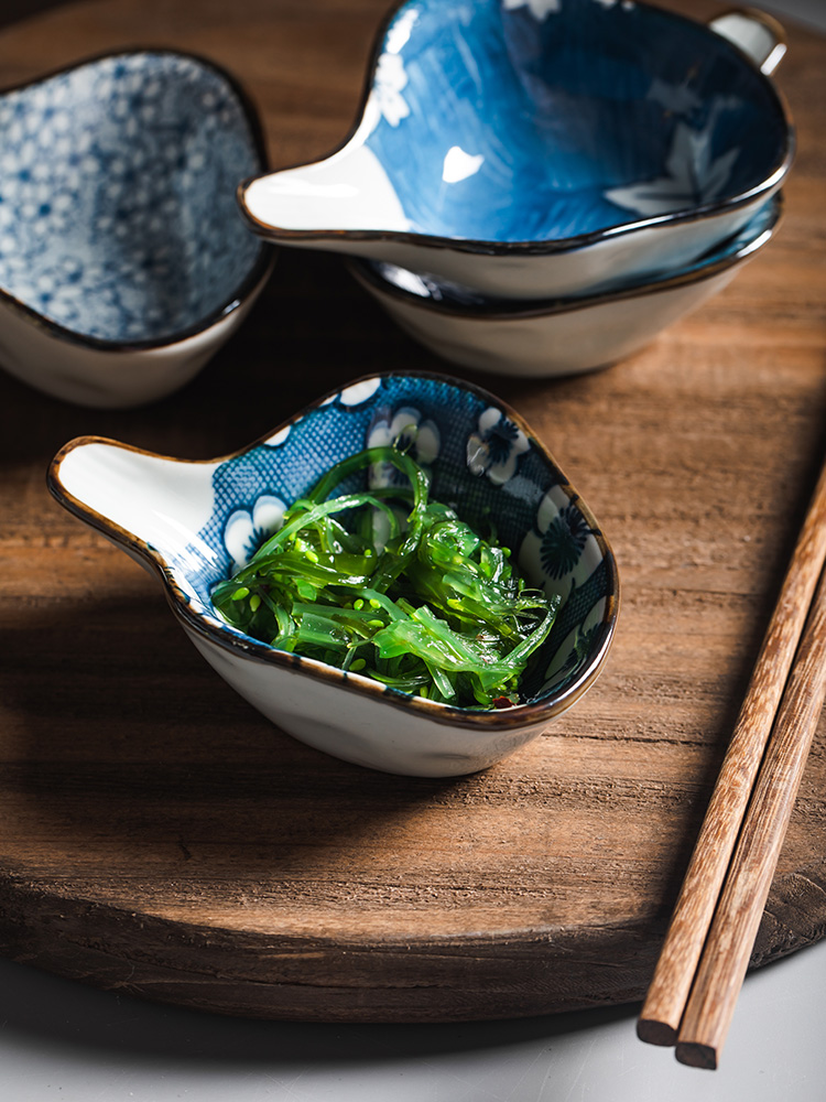 Creative hand under glaze color porcelain Japanese and cold dishes flat dish of sauce oil disc shaped disc of small dishes