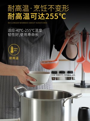 Cũ chảo không dính xẻng xẻng tay cầm dài thực phẩm cấp silicone nấu ăn xẻng xẻng muỗng bếp - Phòng bếp chao gang Phòng bếp