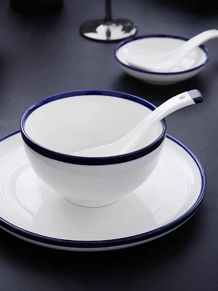 Jingdezhen Japanese dishes suit Nordic ceramic bowl chopsticks, microwave oven plate eat rice bowl