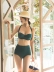 Aimuhu new ins áo tắm nữ chia nhỏ gợi cảm màu xanh đậm eo cao che thịt bikini kích thước ngực thu thập - Bikinis