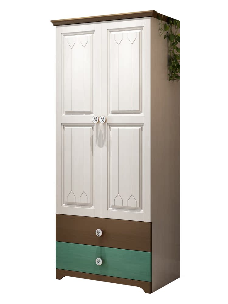 Nordic tủ quần áo hai đứa con tủ quần áo tủ quần áo tủ gỗ giá rẻ phòng ngủ tủ quần áo gỗ nội thất