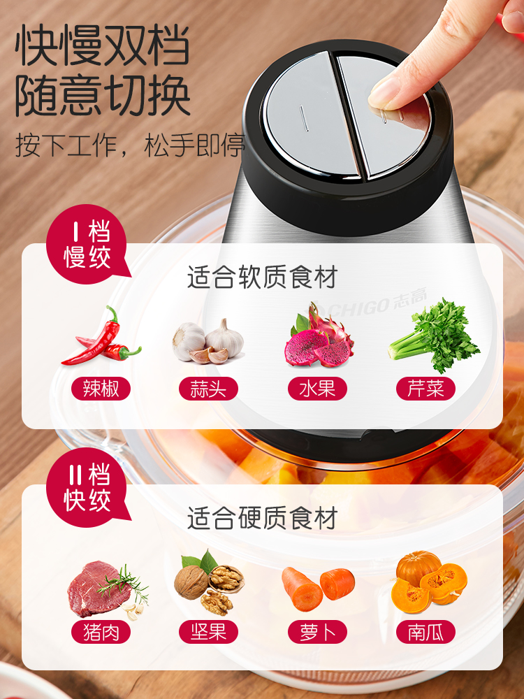 志高 小型电动绞肉机 2L 图2