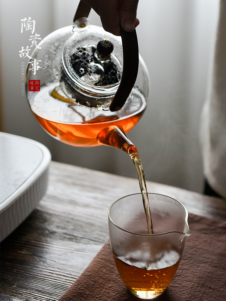 Ceramic story glass kettle high - capacity, high - temperature cooking pot furnace kunfu tea cooking teapot and tea set