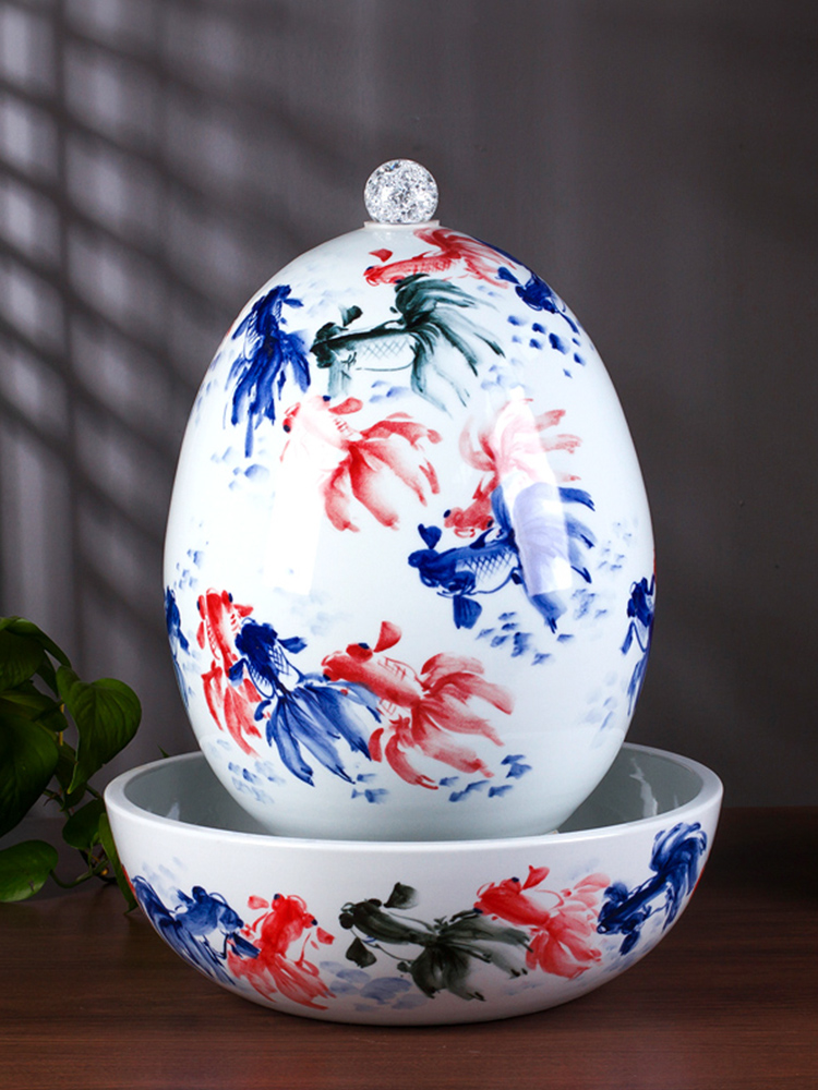 Jingdezhen ceramics creative hand - made pastel water fountain humidifier sitting room feng shui home decoration furnishing articles