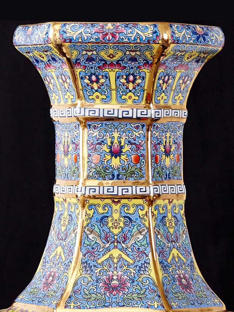 Jingdezhen ceramics antique vase furnishing articles sitting room flower arranging Chinese style classical large rich ancient frame home decoration