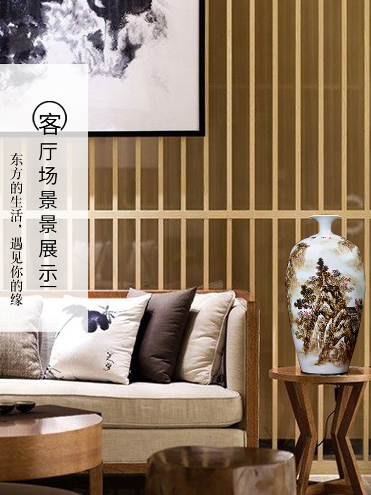 Jingdezhen ceramic vase hand - made the home furnishing articles sitting room porch decoration villa room decoration rural wind