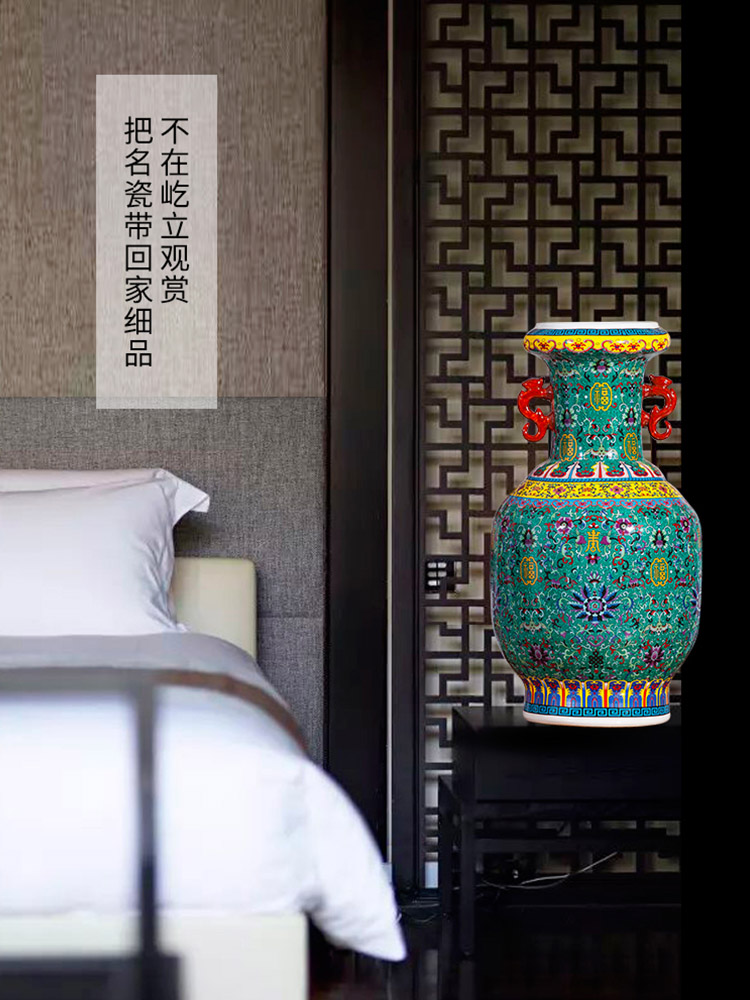 Jingdezhen ceramics dried flowers of large vases, flower arrangement home sitting room adornment high place large handicraft