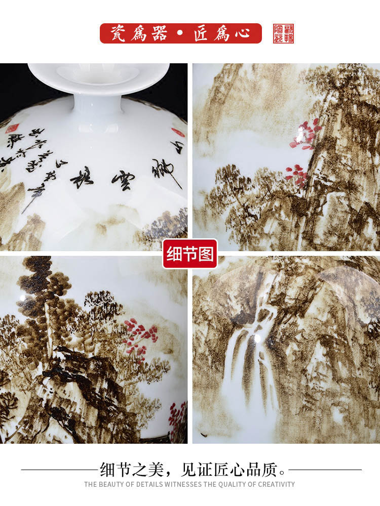 Jingdezhen ceramic vase hand - made the home furnishing articles sitting room porch decoration villa room decoration rural wind