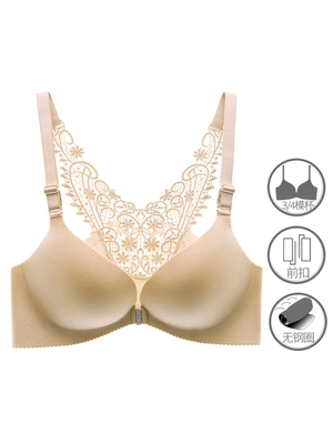 Chạy vi- cảm thấy thoải mái cô gái không trượt áo ngực ren sexy trở lại đồ lót nữ không có vòng thép tập trung phía trước khóa áo ngực