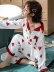 Wen Fan Chunqiu Pyjama Phụ nữ Mùa hè Sexy Ice Silk Dài tay Thin Silk Dễ thương Phụ nữ Trang chủ Nội thất Hai Bộ Set - Cha mẹ và con Cha mẹ và con