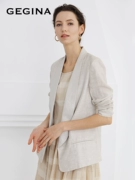 GEGINA mai vải lanh mỏng phù hợp với phụ nữ tay áo chín điểm lỏng lẻo khí chất phụ nữ phù hợp với áo khoác - Business Suit