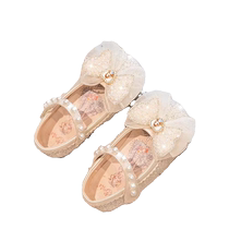 Girls shoes princess shoes 2024 spring and summer new childrens shoes small leather shoes baby girls small leather shoes mesh single shoes