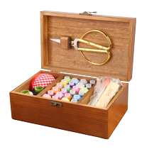 Household solid wood sewing box set wedding high-end sewing kit student portable sewing needle thread good quality family