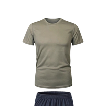 Physical training clothing short-sleeved suit mens summer quick-drying breathable top short-sleeved round neck T-shirt outdoor fitness shorts