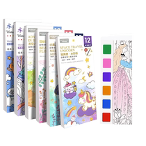 Painting book for children watercolor coloring book sticky notes graffiti drawing and coloring book kindergarten baby brings its own pigments gouache portable painting book thickened paper cartoon picture book primary school students paint with water