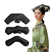 Ancient clothes wig Qing imperial palace Qiangu Children Gg Ancient Wind Styling Bridal Show and Hair Hair Rod Banner Coattails