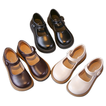 Girls black leather shoes boys shoes spring and autumn new shoes breathable childrens baby performance casual summer shoes