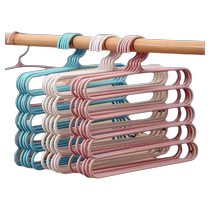 Thickened five-layer trouser rack storage artifact creative non-slip clothes hanger storage organizer trouser clip home adult trouser hanger