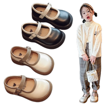 Girls Leather Shoes Princess Shoes 2024 New Black Soft Sole Girls Single Shoes Childrens Small Leather Shoes Elementary School Performance Shoes