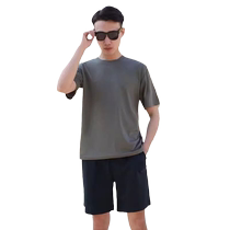 Training physical wear military training suit short-sleeved shorts sports running moisture-wicking breathable round-neck T-shirt