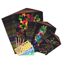 a4 colorful scratch paper 32k childrens scratch painting creative diy painting scratch music kindergarten creative graffiti painting bamboo pen