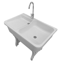 Outdoor quartz stone laundry pool balcony basin courtyard sink pool laundry table with washboard household laundry installation