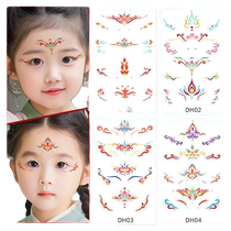 Between the eyebrows and forehead stickers Childrens Day face painting Festival performance ancient costume ancient fairy Hanfu flower stickers
