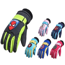 Childrens gloves for boys winter playing in the snow waterproof cycling skiing warm outdoor windproof and cold womens thickening and velvet Northeast