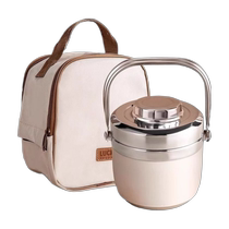 Insulated lunch box winter 304 stainless steel portable lunch bucket student pot office worker lunch box soup pot bowl double layer