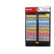 Display cabinet commercial refrigerator vertical glass double door refrigerator freezer beverage fruit preservation cabinet beer cabinet air-cooled