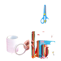 (3 yuan 3 pieces) 1 random pair of scissors width 0 9cm 8 meters 2 rolls of double-sided tape 100 sheets of 7*7cm origami paper