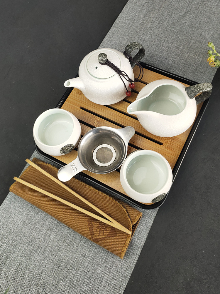 Snow beauty household utensils suit small sets of kung fu Japanese teapot teacup ceramic tea sets tea tray package