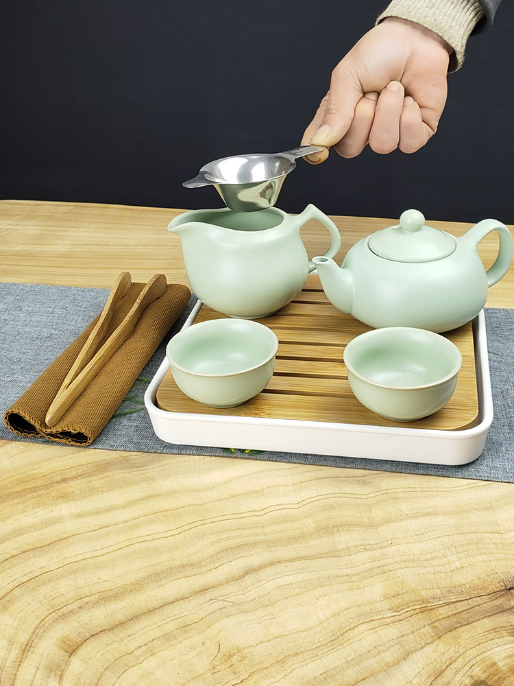 I and contracted household utensils suit small sets of kung fu your up teapot teacup small ceramic tea set tea tray package