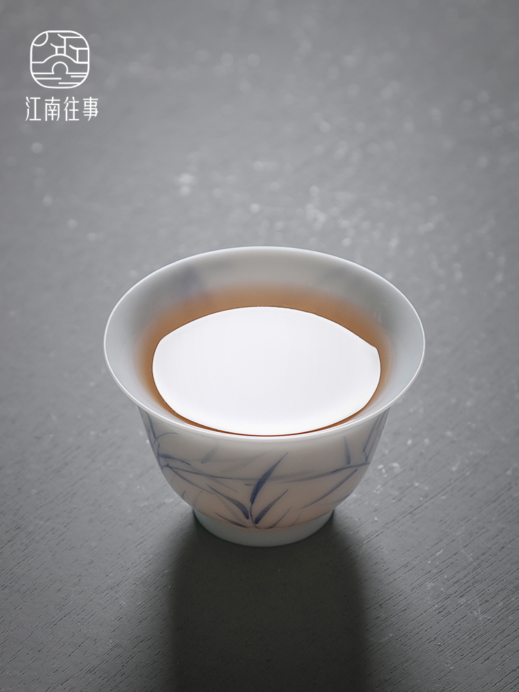 Jiangnan kung fu hand sample tea cup cup ceramic tea set white porcelain cups past small single cups of tea light cup