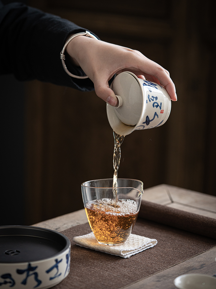 The Self - "appropriate content manual tureen cup bowl hand - made ceramic kung fu tea set porcelain high - end restoring ancient ways is not hot
